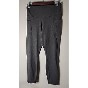 Members Mark Womens Everyday High Rise Ankle Leggings Gray Heather Large Pockets